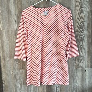 Denim&Co. red and white striped tunic, MP